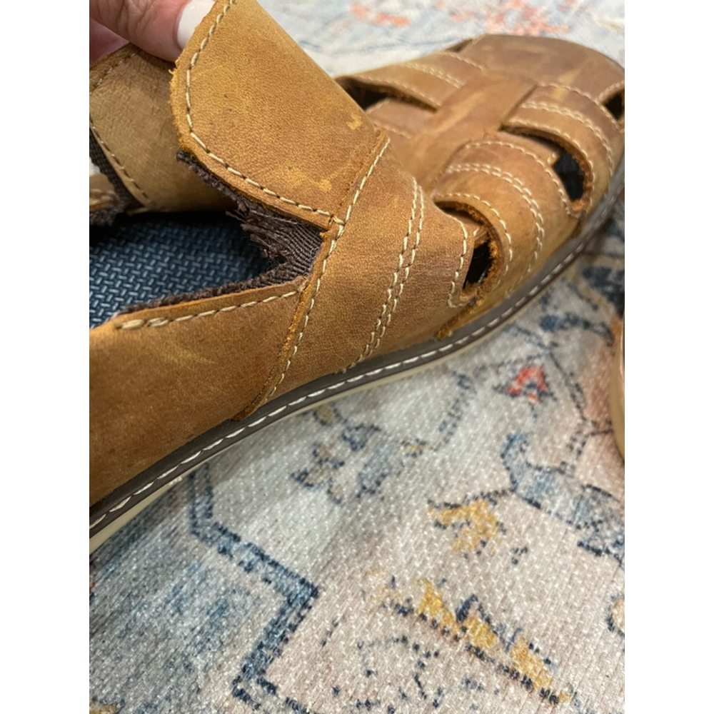 J&M Leather Fisherman Sandals Loafers 9 Sheepskin Leather Old Money Smart Casual - Picture 7 of 11